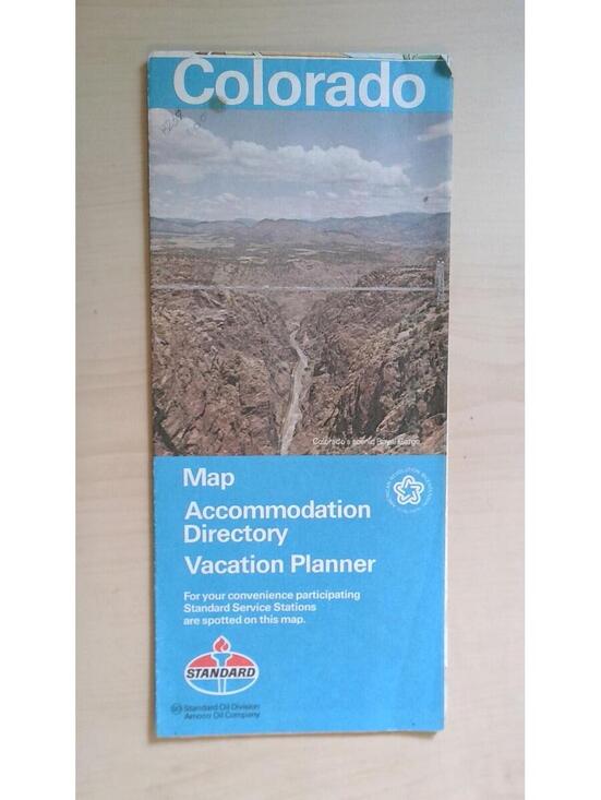 Vintage 1970s Amoco Standard Oil Colorado Road Map Travel Guide Bicentennial Era